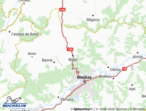 MICHELIN Blăjel map - ViaMichelin