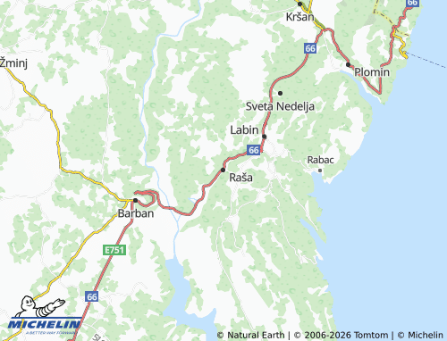 MICHELIN-Landkarte Raša - ViaMichelin