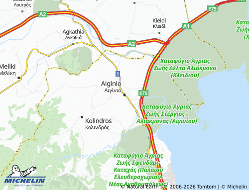Carte MICHELIN Aiginio - ViaMichelin