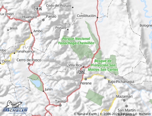 Mappa MICHELIN Oxapampa - ViaMichelin