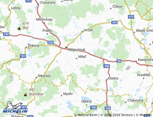 Mapa MICHELIN Mileč - ViaMichelin