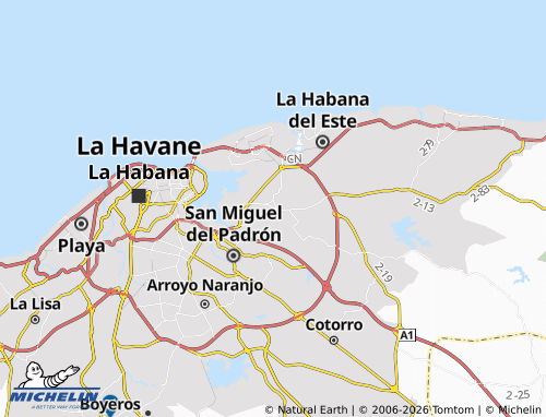 MICHELIN-Landkarte Guanabacoa - ViaMichelin