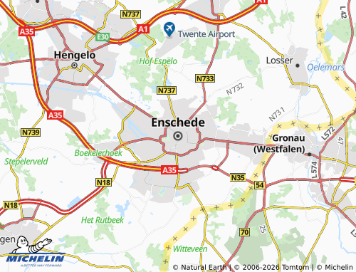 MICHELIN-Landkarte Enschede - ViaMichelin