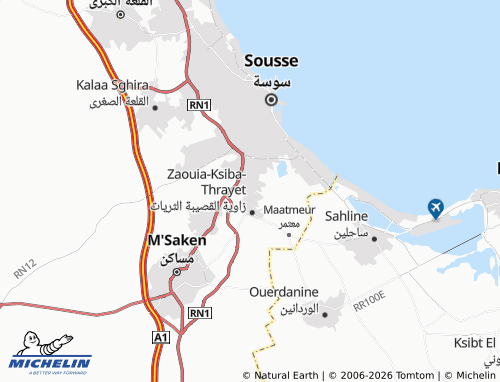 Carte MICHELIN Zaouiet Soussa - ViaMichelin