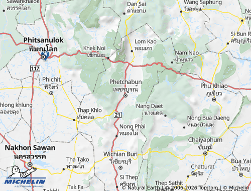 MICHELIN Phetchabun Province map - ViaMichelin