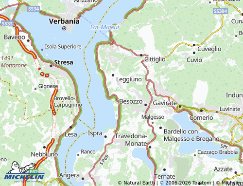 MICHELIN Monvalle map - ViaMichelin