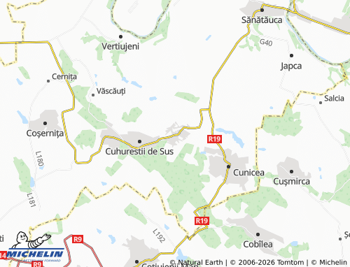 MICHELIN Cuhureștii de Jos map - ViaMichelin