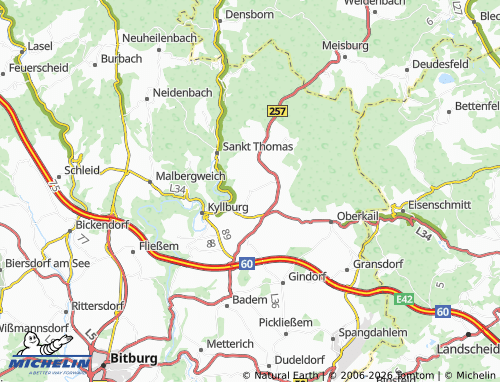 MICHELIN Kyllburgweiler map - ViaMichelin