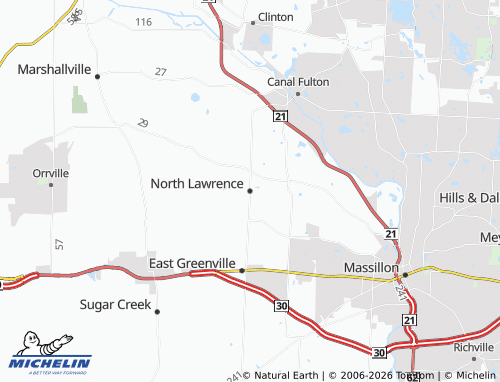 Mapa MICHELIN North Lawrence - ViaMichelin
