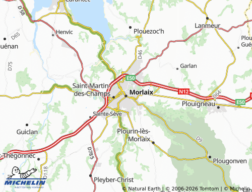 Mappa MICHELIN Morlaix - ViaMichelin