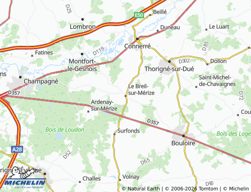 Carte MICHELIN Le Breil-sur-Mérize - ViaMichelin