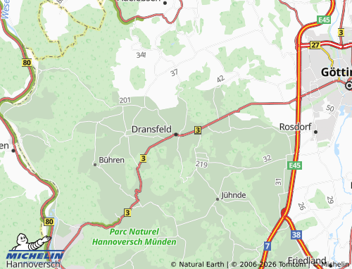 MICHELIN Dransfeld map - ViaMichelin