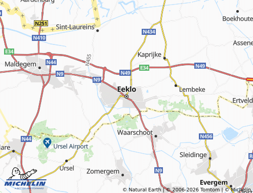 Kaart MICHELIN Eeklo - ViaMichelin