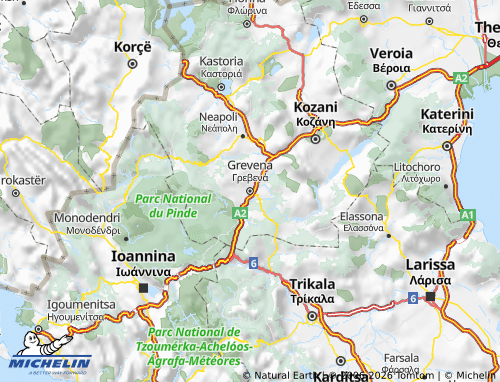 Carte MICHELIN Grevena - ViaMichelin