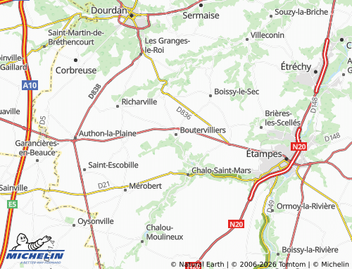 Mapa MICHELIN Boutervilliers - ViaMichelin