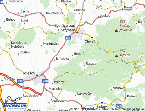 Mapa MICHELIN Brusné - ViaMichelin