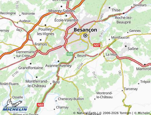 Mapa MICHELIN Beure - ViaMichelin