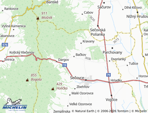 MICHELIN-Landkarte Bačkov - ViaMichelin