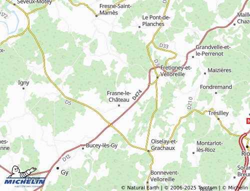 MICHELIN Vaux-le-Moncelot map - ViaMichelin