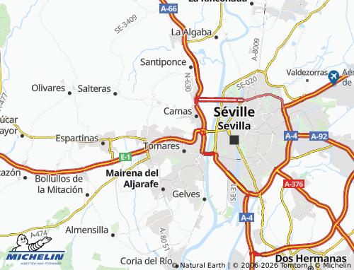 Mapa MICHELIN Castilleja de la Cuesta - ViaMichelin
