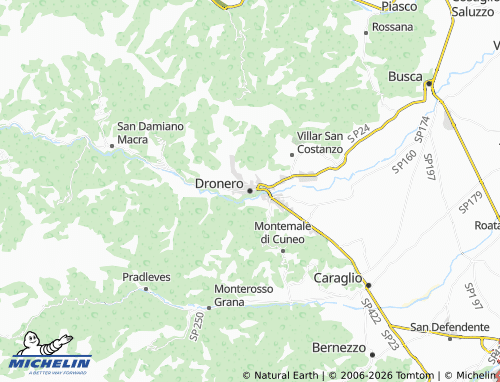 Mapa MICHELIN Dronero - ViaMichelin