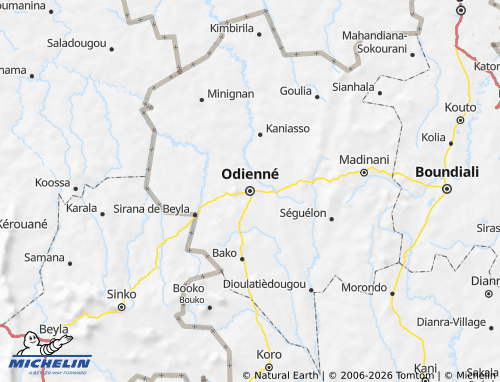 Mapa MICHELIN Denguélé - ViaMichelin