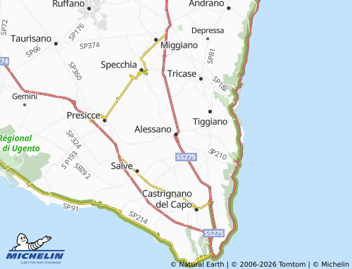 MICHELIN Alessano map - ViaMichelin