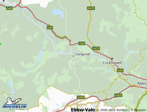 Mappa MICHELIN Llangynidr - ViaMichelin