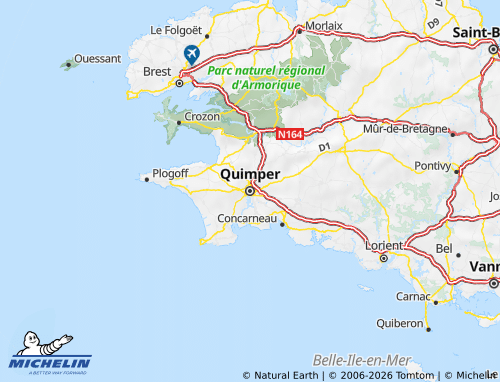 Kaart MICHELIN Finistère - ViaMichelin