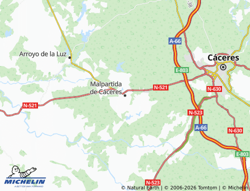 MICHELIN Malpartida de Cáceres map - ViaMichelin