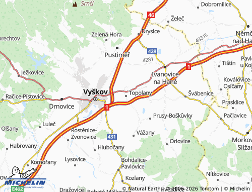 Mappa MICHELIN Topolany - ViaMichelin