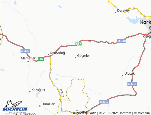 Carte MICHELIN Göçerler - ViaMichelin