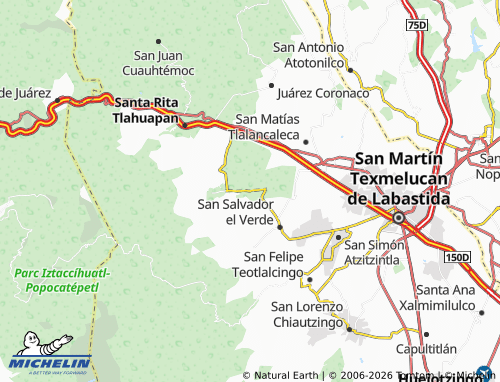 Mappa MICHELIN Santa María Texmelucan - ViaMichelin