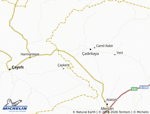 MICHELIN Gözeler map - ViaMichelin