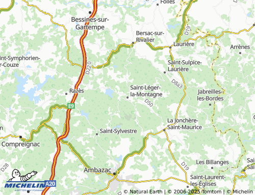 Carte MICHELIN Saint-Léger-la-Montagne - ViaMichelin