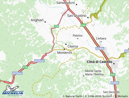 MICHELIN Monterchi map - ViaMichelin