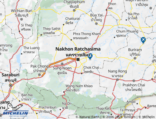 MICHELIN Nakhon Ratchasima Province map - ViaMichelin