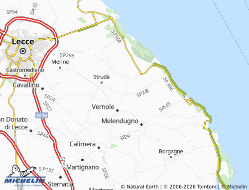 MICHELIN Acquarica map - ViaMichelin