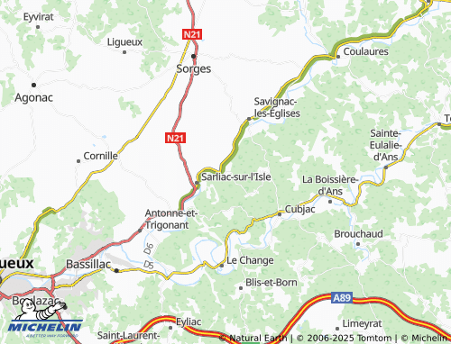 MICHELIN Saint-Vincent-sur-l'Isle map - ViaMichelin