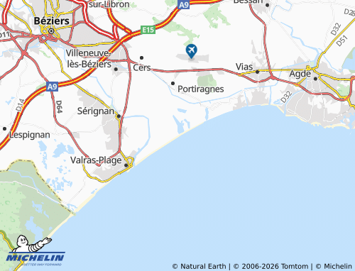 MICHELIN Sérignan-Plage map - ViaMichelin