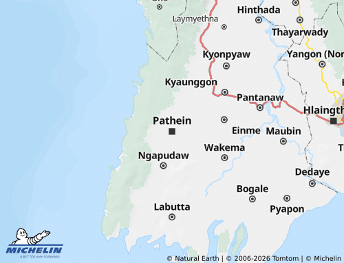 MICHELIN Ayeyawady Region map - ViaMichelin