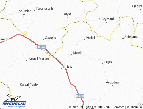 Mappa MICHELIN Köseli - ViaMichelin