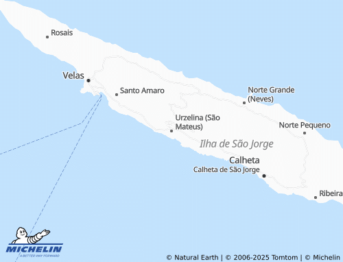 MICHELIN Urzelina (São Mateus) map - ViaMichelin