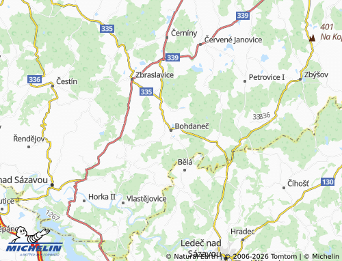 Kaart MICHELIN Bohdaneč - ViaMichelin