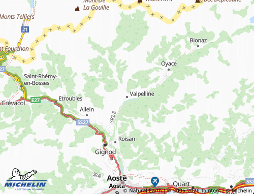 Carte MICHELIN Valpelline - ViaMichelin