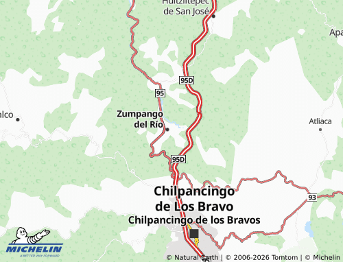 MICHELIN De La Guadalupe map - ViaMichelin