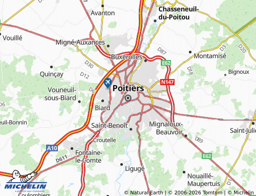 Mapa MICHELIN Poitiers - ViaMichelin