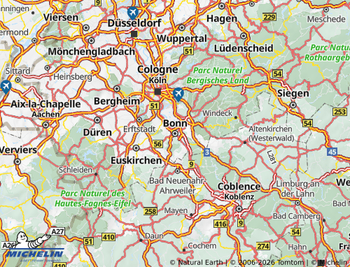 MICHELIN Bonn map - ViaMichelin