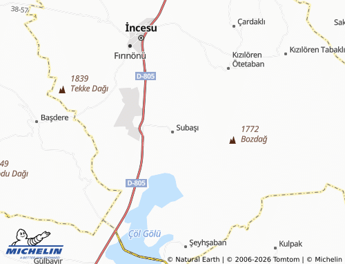 MICHELIN Subaşı map - ViaMichelin