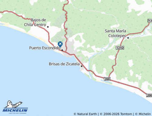 MICHELIN Playa Zicatela map - ViaMichelin